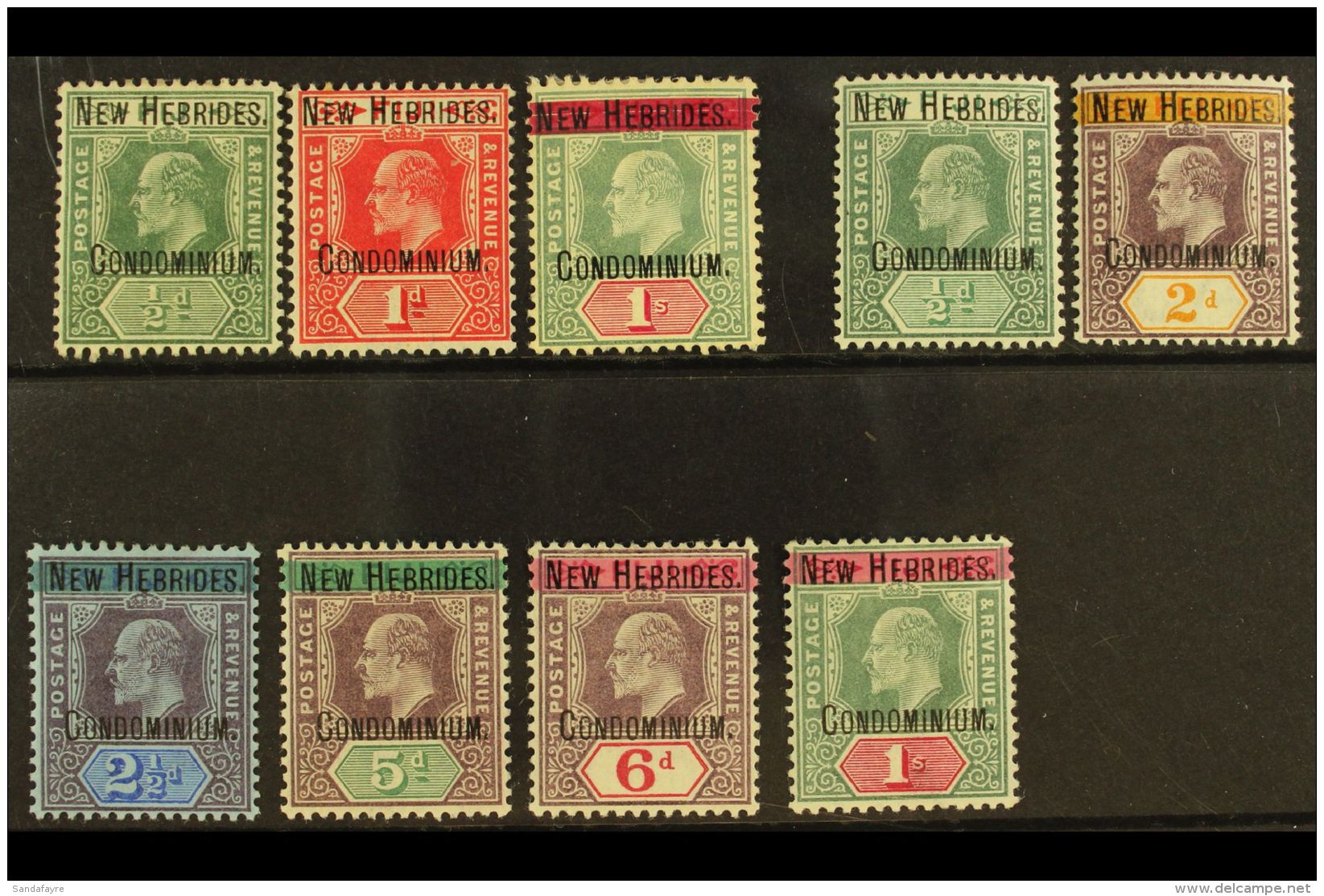 ENGLISH: 1908 Complete Set, SG 1a/9, Fine Mint, The 1s CA Signed Diena. (9) For More Images, Please Visit... - Other & Unclassified