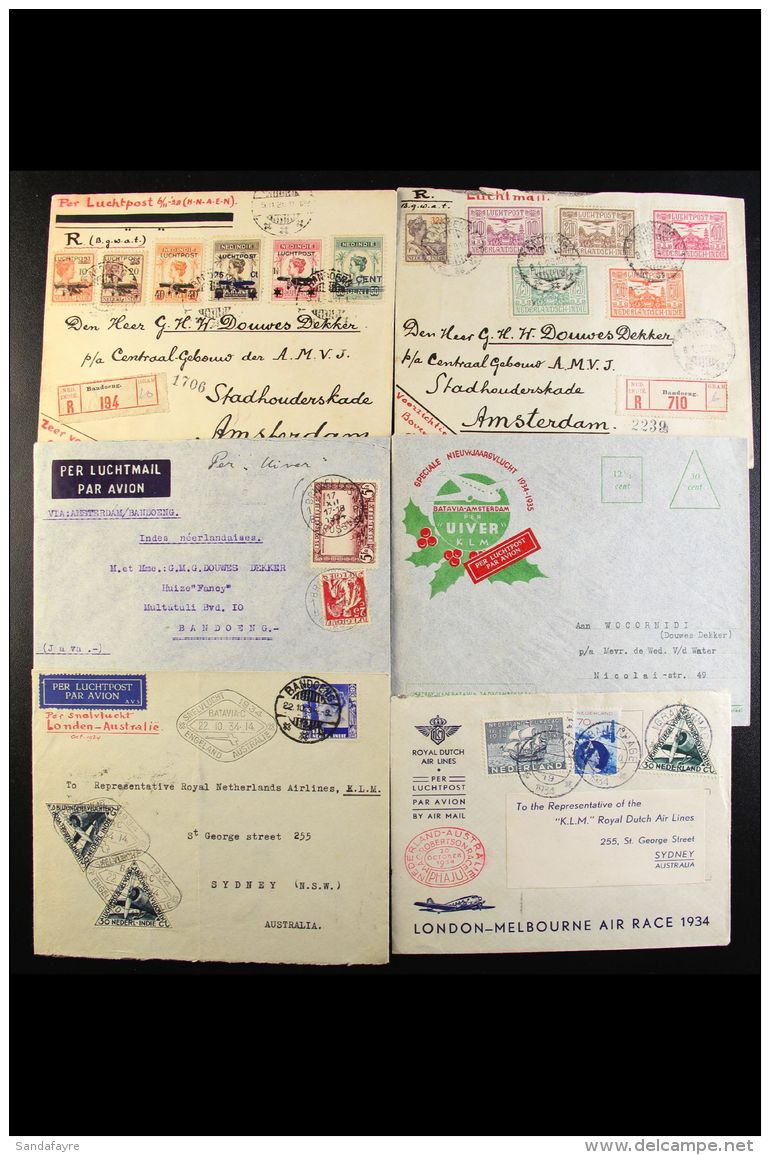 NETHERLANDS INDIES POSTAL HISTORY Interesting Original Correspondence, Mostly 1930s Airmail And Flown Items To And... - Autres & Non Classés