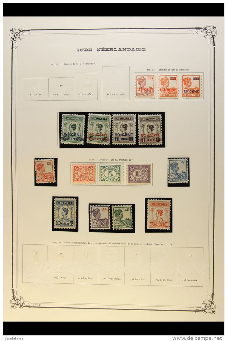 NETHERLAND INDIES 1921-1948 VERY FINE MINT COLLECTION Presented On Printed Pages. Includes 1921 Surcharged Set,... - Autres & Non Classés