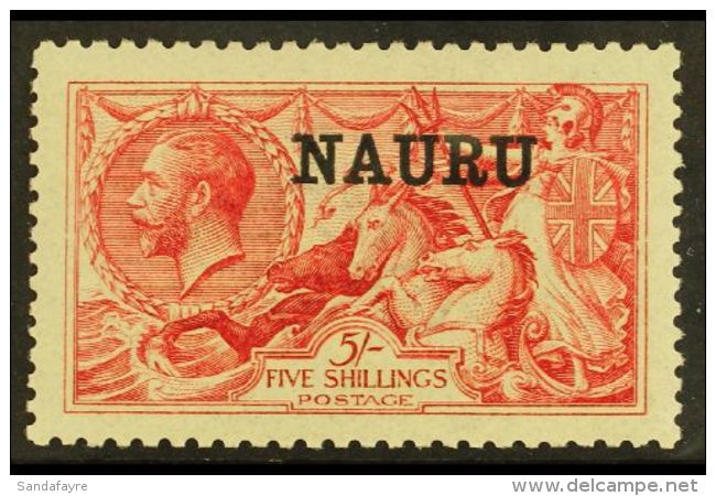 1916-23 5s Bright Carmine De La Rue, SG 22, Never Hinged Mint. For More Images, Please Visit... - Nauru