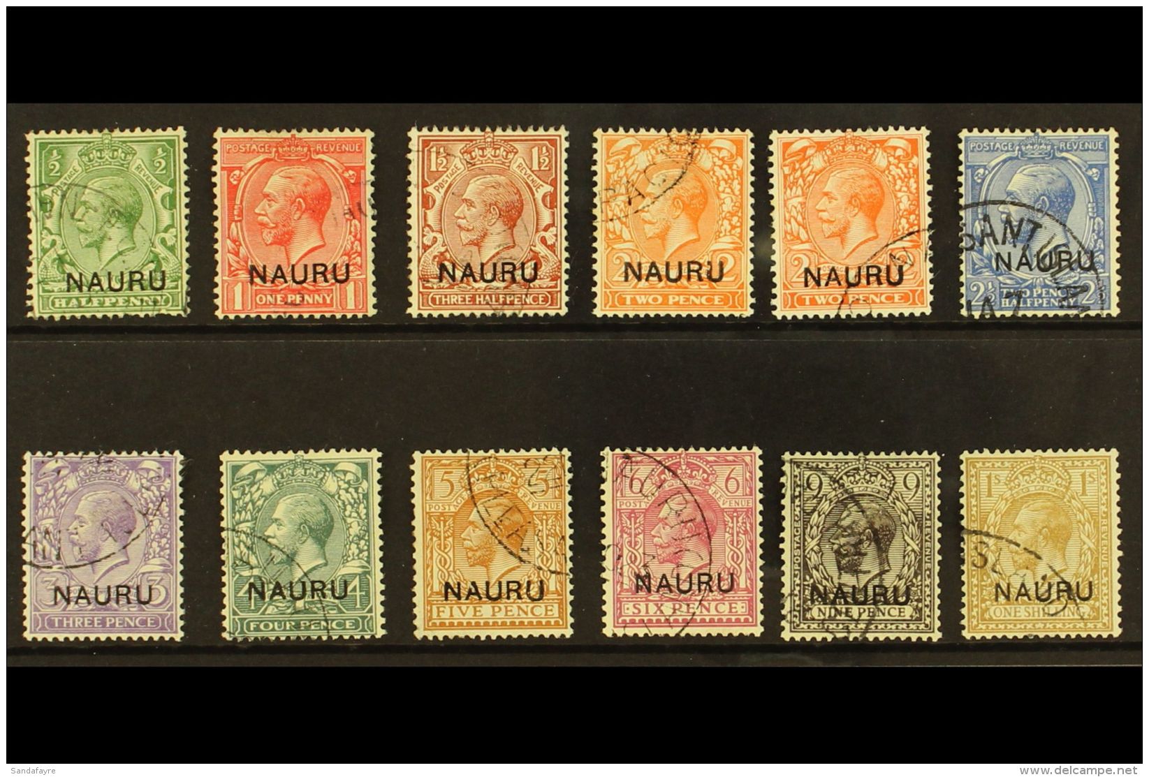 1916 - 1923 Overprint Set Complete Incl 2d Die II, SG 1/12, Very Fine Used. (12 Stamps) For More Images, Please... - Nauru