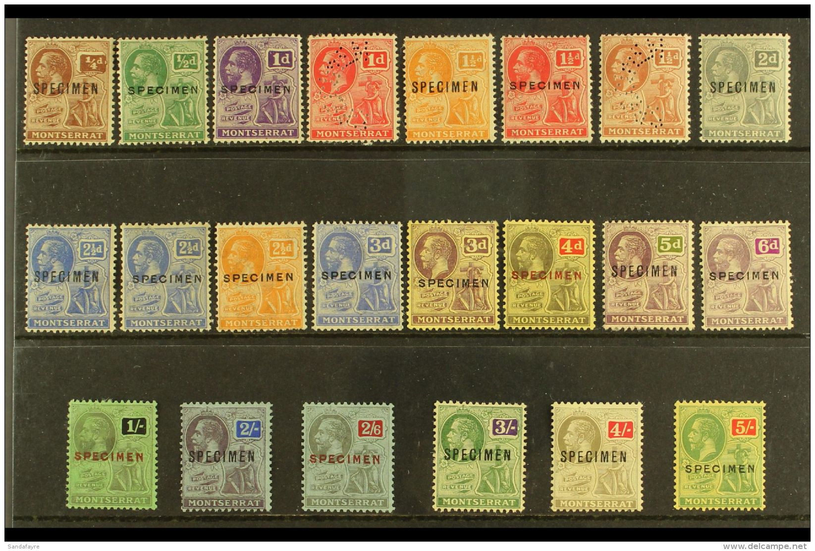 1922 Geo V Set, Wmk Script, Complete With Additional 2&frac12;d In Pale Bright Blue, Ovptd Or Perforated... - Montserrat