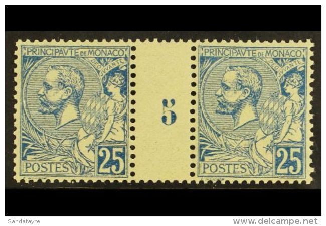 1901 25c Blue, Yvert &amp; Maury 25, MILLESIME GUTTER PAIR With Number "5", Superb Never Hinged Mint, The Stamp... - Other & Unclassified