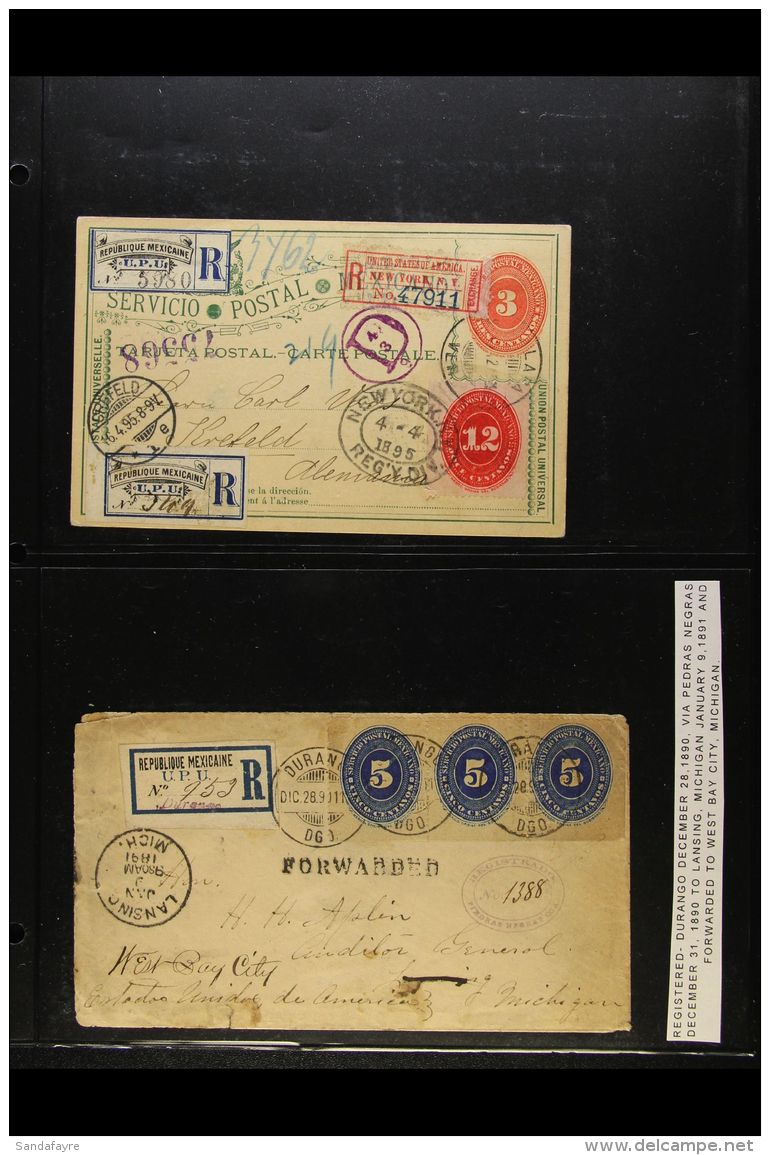 1890-1895 REGISTERED COVERS. An Interesting Group Of Registered Covers Bearing Various Numeral Issues, Many With... - Mexico
