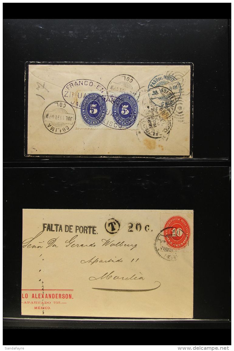 1887-1895 COVERS. An Interesting Collection Of Covers Bearing Various Numeral Issues, Inc Some With Multiple... - Mexique