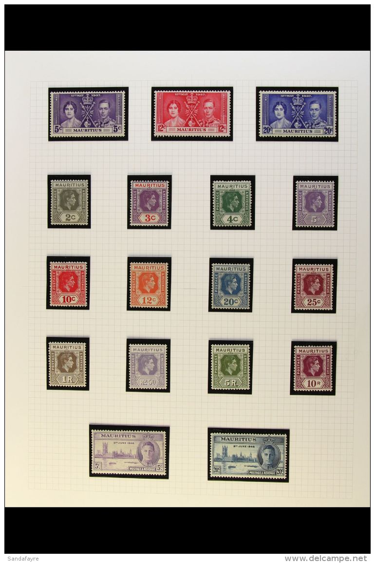 1937-50 KGVI Complete Mint Basic Sets, Plus 1933-54 Postage Dues Set, SG 249/90, D1/7, Note 10r Defin Has Tiny... - Mauritius (...-1967)