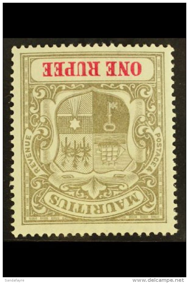 1900-05 1r Grey-black &amp; Carmine "Inverted Watermark" Variety, SG 153w, Fine Mint For More Images, Please Visit... - Mauritius (...-1967)