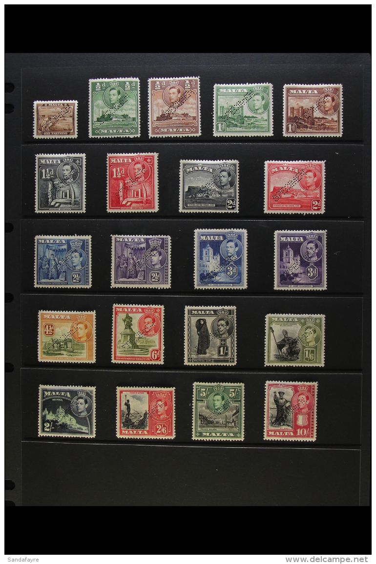 1938 Geo VI Set Complete, Perforated "Specimen", SG 217s/31s, Very Fine Mint, Large Part Og. Scarce Set. (21... - Malte (...-1964)