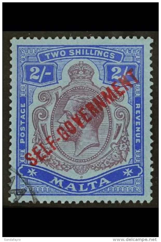 1922 2s Purple And Blue/blue, Wmk Mult Crown CA, Overprinted "SELF-GOVERNMENT", SG 111, Very Fine Used With Neat... - Malte (...-1964)