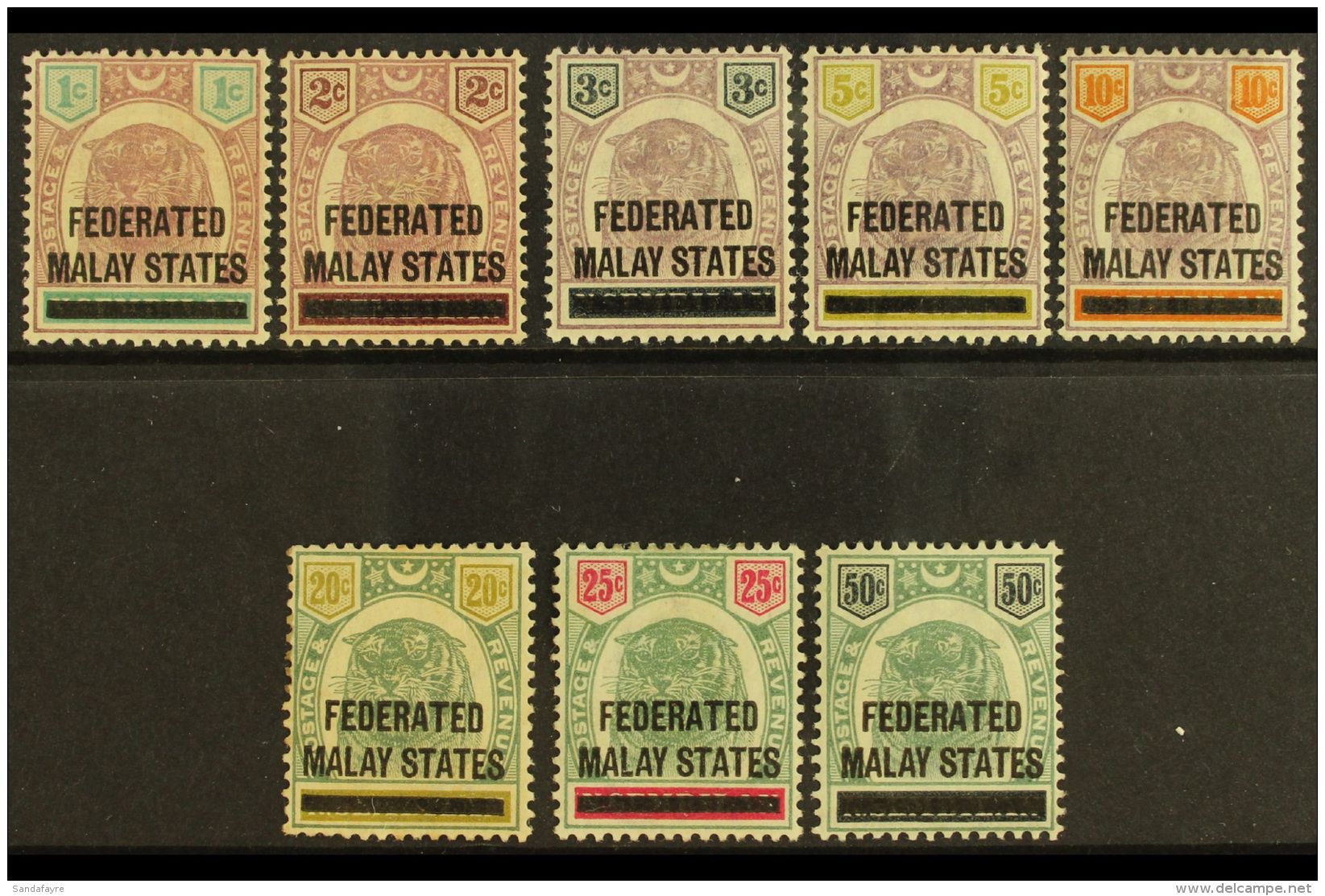 FEDERATED STATES 1900 Stamps Of Negri Sembilan Overprinted, SG 1/8, Complete Set Very Fine And Fresh Mint.  (8... - Other & Unclassified