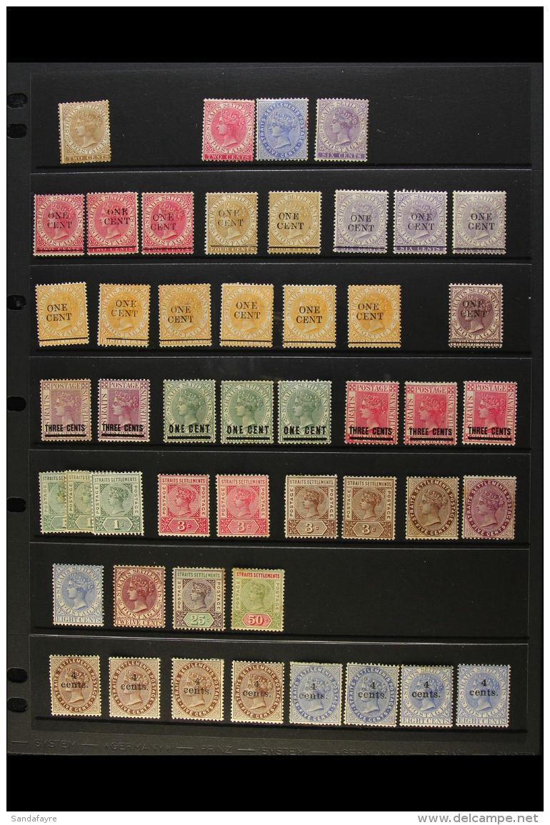 1867-1948 MINT HOARD CAT &pound;2000+ A Lightly Duplicated Range Presented More Or Less In Order On Stock Pages.... - Straits Settlements