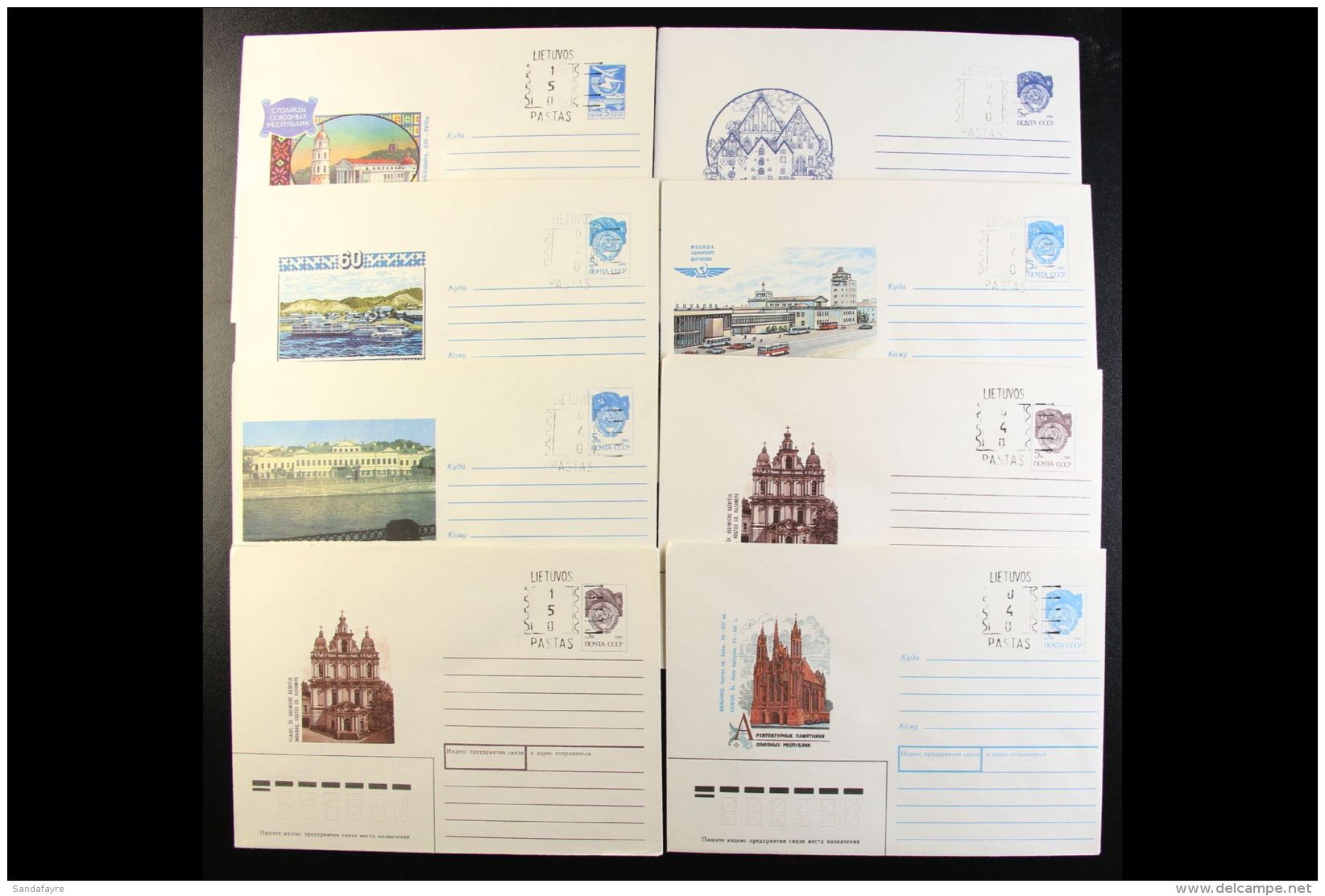 1990 PROVISIONAL SURCHARGES. All Different Collection Of Russian Postal Stationery Illustrated 5k, 7k &amp; 50k... - Lithuania