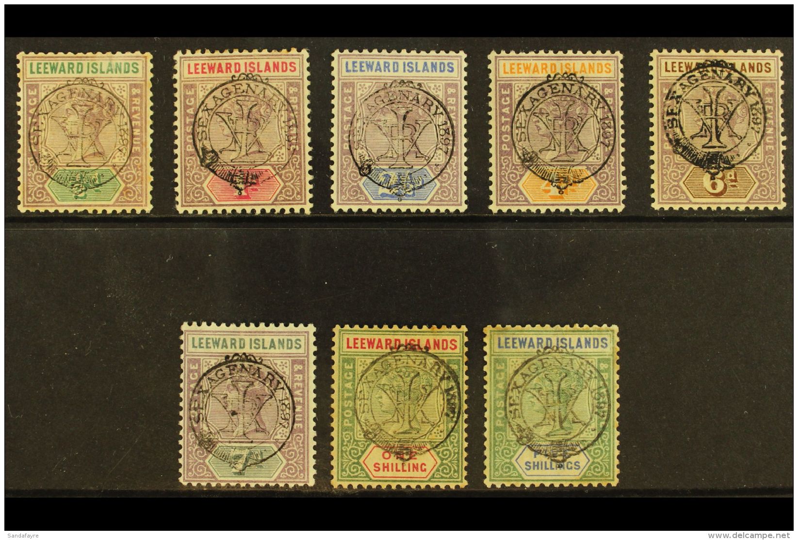 1897 Jubilee Overprints Complete Set, SG 9/16, Mint Mostly With Toned Gum Or Overall Toning, Cat &pound;700. (8... - Leeward  Islands