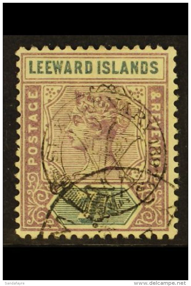 1897 7d Dull Mauve &amp; Slate Jubilee Overprint, SG 14, Very Fine Cds Used. For More Images, Please Visit... - Leeward  Islands