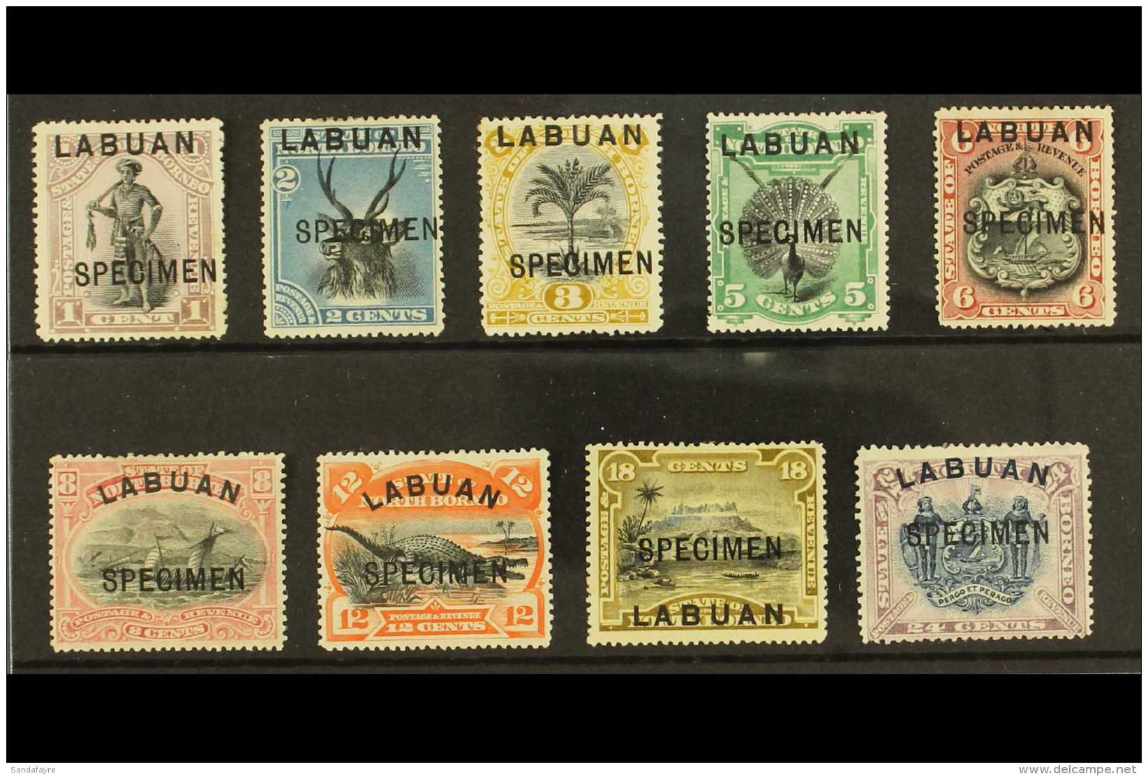 1894-96 Pictorials Overprinted "SPECIMEN" Complete Set, SG 62s/74s, Very Fine Mint. (9 Stamps) For More Images,... - Bornéo Du Nord (...-1963)