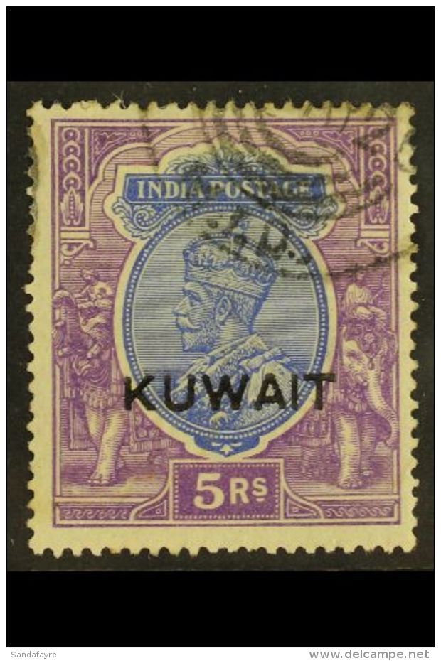 1923-24 5r Ultramarine And Violet, SG 14, Used With Neat Donaldson Type 4 MTD Cancellation. For More Images,... - Koweït