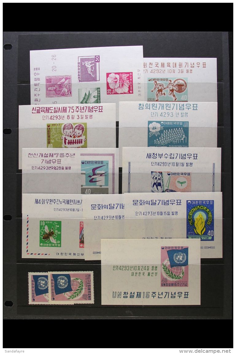 1949-75 NEVER HINGED MINT ACCUMULATION Incl. 1957 10h To 40h Values On Imperf. Miniature Sheet, Continues With A... - Korea, South