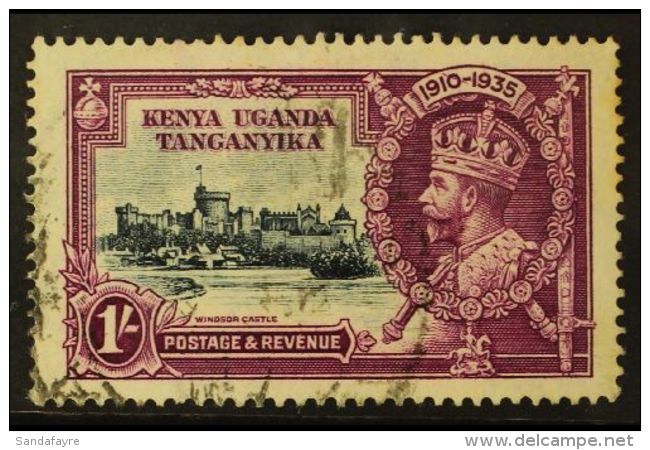 1935 1s Slate And Purple Silver Jubilee, Line Through "0" Of 1910, Cds Used, Minor Toning At  Right. For More... - Vide