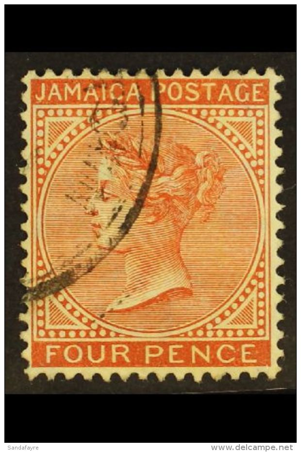 1905-11 4d Red-brown QV, SG 48, Very Fine Used, Expertized A.Diena &amp; Sorani, Fresh. For More Images, Please... - Jamaica (...-1961)