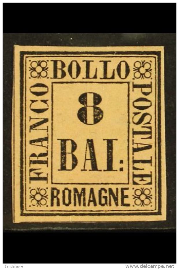 ROMAGNE 1859 8baj Black On Rose, Sass 8, Superb Mint Og. Lovely Fresh Stamp. Cat &euro;350 (&pound;265) For More... - Non Classés