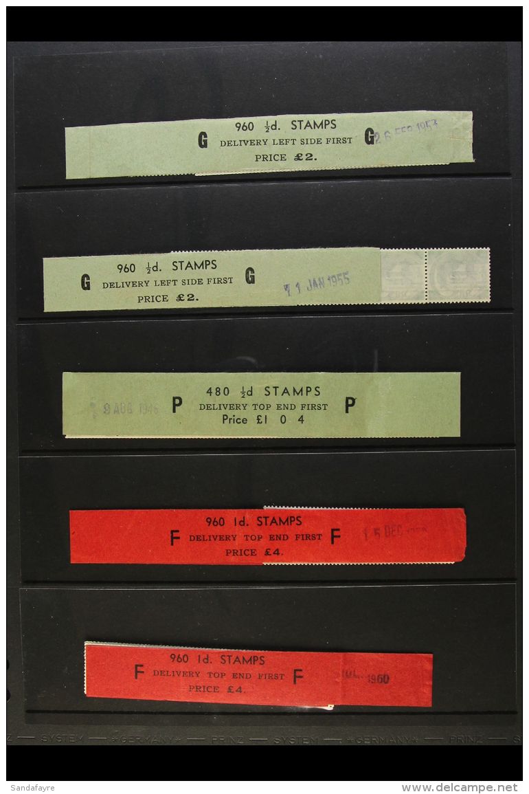 1946-60 PASTE UP COIL LEADERS &frac12;d O'Cleary Horizontal "G" 26 Feb 1953 &pound;2 With 12 Stamps, Same 11 Jan... - Other & Unclassified