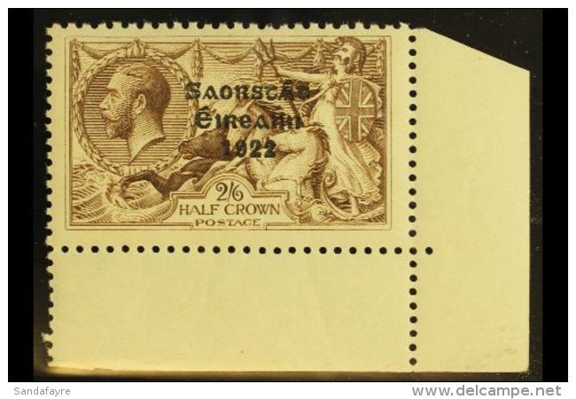 1925-8 2s6d Chocolate-brown, Wide Setting, Overprint In Black Ink, SG 86, Never Hinged Mint., Corner Marginal... - Other & Unclassified