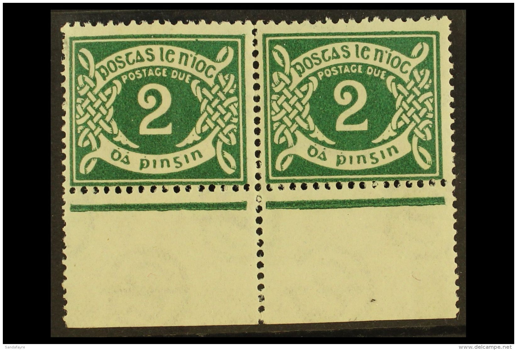 1925 POSTAGE DUE 2d Deep Green, Watermark Inverted, SG D3w, Very Fine Mint Lower Marginal Horizontal Pair. For... - Autres & Non Classés