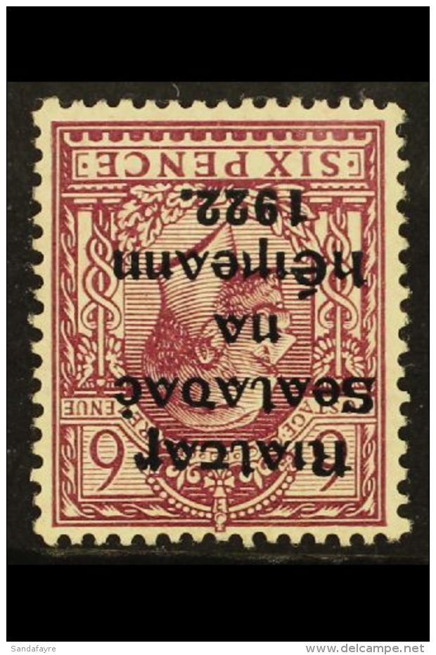 1922 WATERMARK VARIETY. 1922 6d Reddish Purple With WATERMARK INVERTED &amp; REVERSED Variety, SG 14y, Very Fine... - Other & Unclassified
