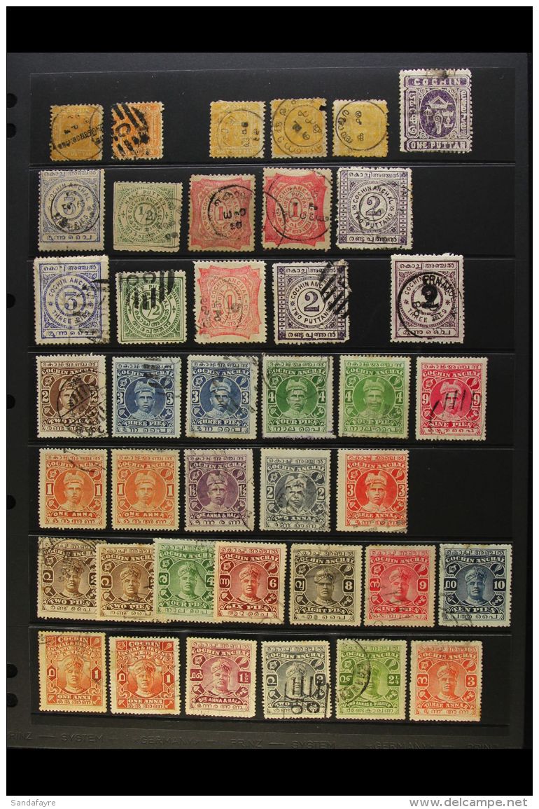 COCHIN 1892-1950 All Different Used Collection, Includes 1892 &frac12;p (two Shades), 1894 &frac12;p (three... - Other & Unclassified
