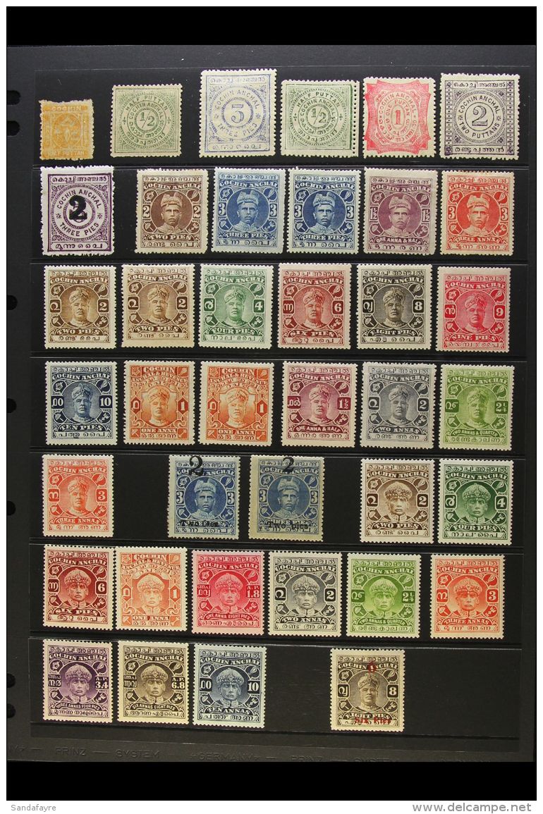 COCHIN 1892-1950 All Different Fine Mint Collection Which Includes 1892 &frac12;p Yellow, 1898 &frac12;p Green,... - Other & Unclassified