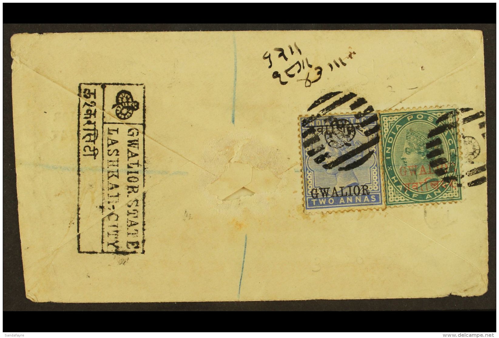 GWALIOR 1989 (26 Jan) &frac12;a Postal Stationery Envelope (Lashkar City Registered Cds) To Bombay, Uprated (on... - Autres & Non Classés