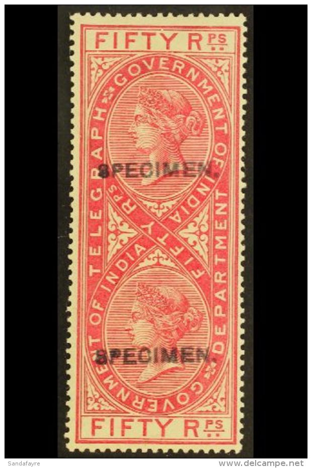 TELEGRAPH STAMPS 1882 50r Carmine, SG T41, Very Fine Mint, Lightly Hinged, With "SPECIMEN" Overprint. For More... - Other & Unclassified