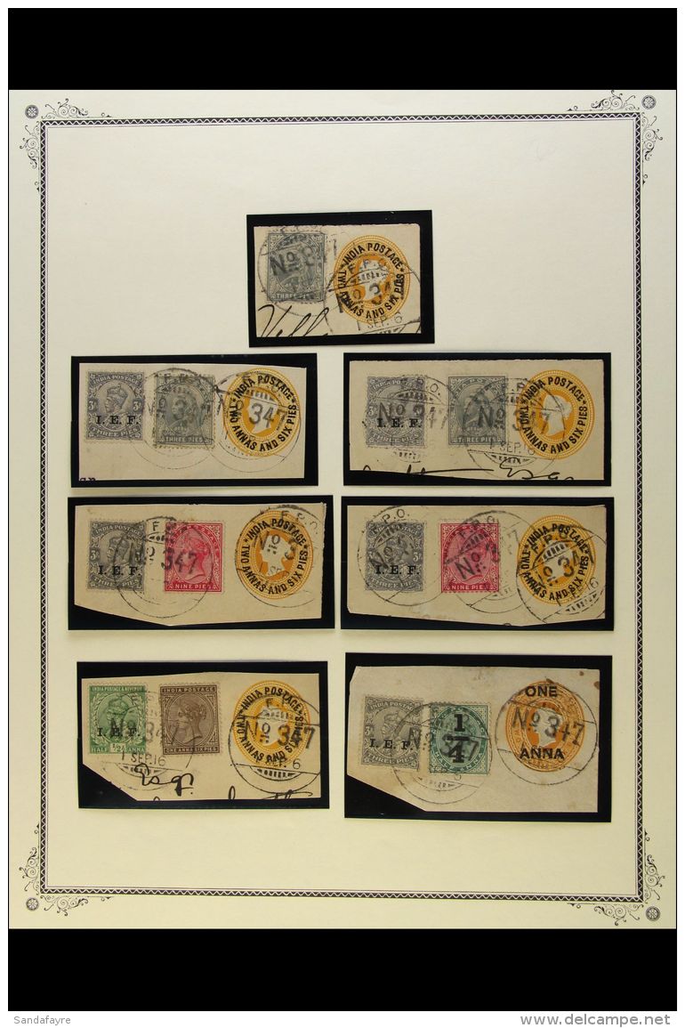 INDIAN EXPEDITIONARY FORCES Collection On Album Pages With Stamps And Pieces Assembled For CANCELLATIONS.... - Autres & Non Classés