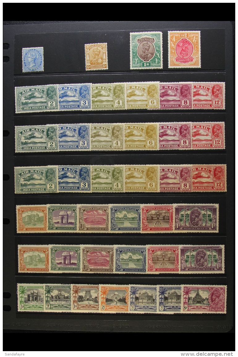 1865-1955 MINT ASSEMBLY Presented On Stock Pages With Much Of Interest. Includes KGV Defins To 1r &amp; 2r (2r... - Autres & Non Classés