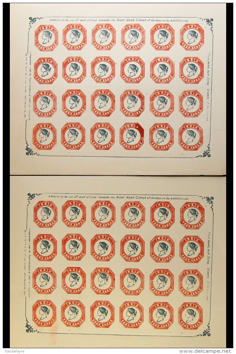 1854 FORGED COMPLETE SHEETS A Delightful Group Of Forged Complete Sheets, Includes &frac12;a Vermillion (as SG 1)... - Autres & Non Classés