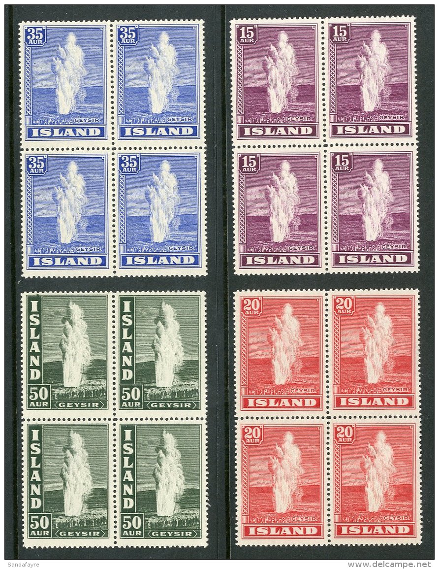 1938 Geyser - All 1938 Issued Values, Complete Set, Michel 193/6 (Facit 227/9 &amp; 232), In Superb Never Hinged... - Other & Unclassified