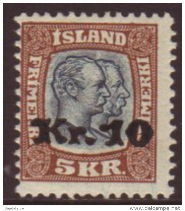 1930 10kr On 5kr Light Brown And Slate-blue, Facit 107 (Michel 141), Mint. For More Images, Please Visit... - Other & Unclassified