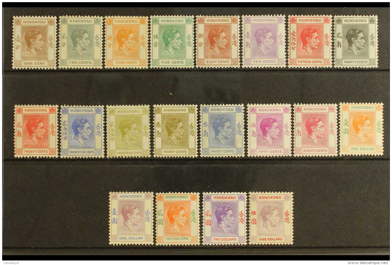 1938-52 KGVI Definitives Complete Set To $5 Dull Lilac And Scarlet, SG 140/59, Very Fine Mint. Fresh And... - Other & Unclassified