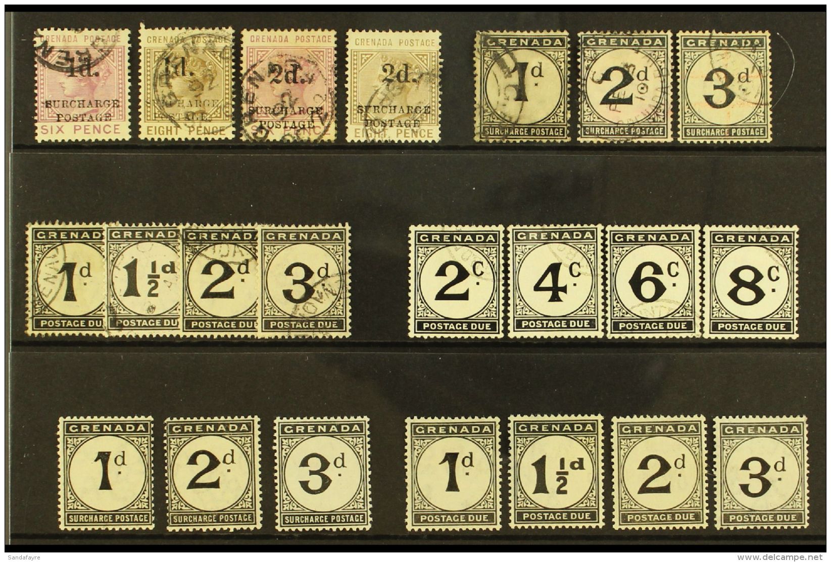 POSTAGE DUES 1892 - 1952 Mint And Used Collection With 1906 Set Mint, 1921 Set Mint, And 1892 Surcharges To 1952... - Grenade (...-1974)