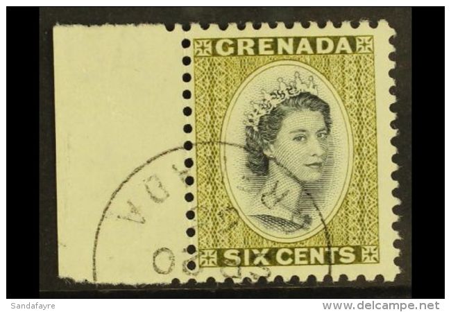1964 6c Black And Olive Green, QEII, SG 218, Very Fine Marginal Used. For More Images, Please Visit... - Grenade (...-1974)