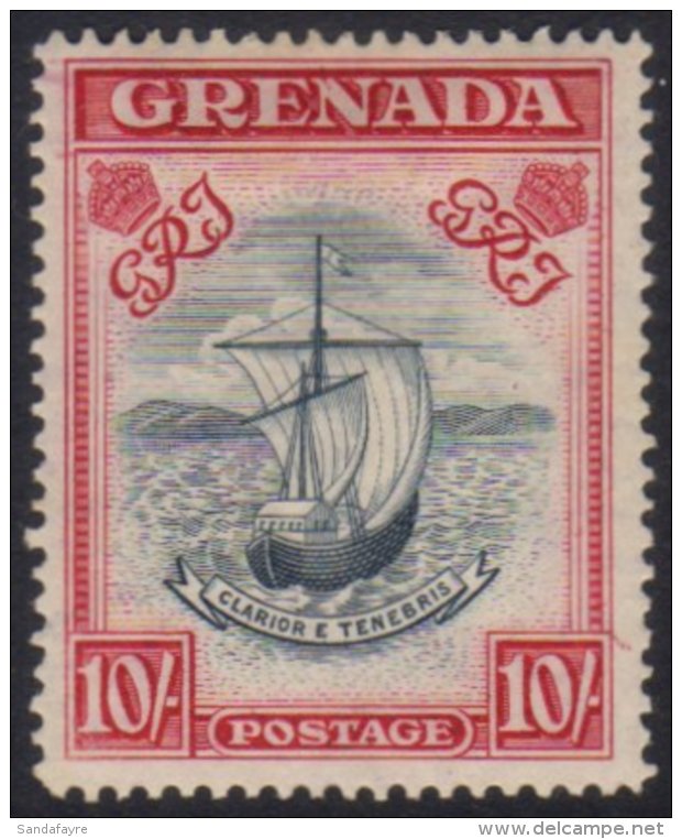 1938-50 10s Slate-blue &amp; Bright Carmine (narrow) Perf 14, SG 163b, Very Fine Mint For More Images, Please... - Grenada (...-1974)