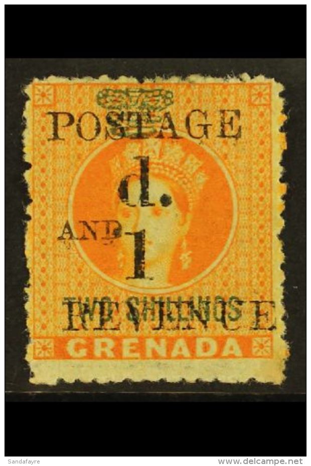 1888 1d On 2s Orange, "d Above 1" Surch, SG 44, Fresh Mint. For More Images, Please Visit... - Grenade (...-1974)