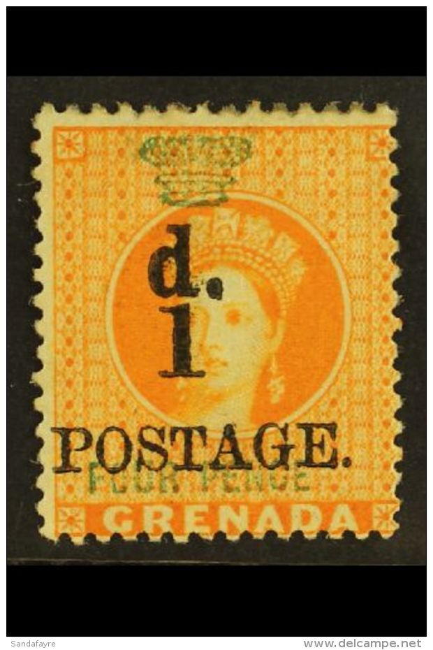 1886 1d On 4d Orange, Wmk Small Star, SG 39, Fine And Fresh Mint. For More Images, Please Visit... - Grenada (...-1974)