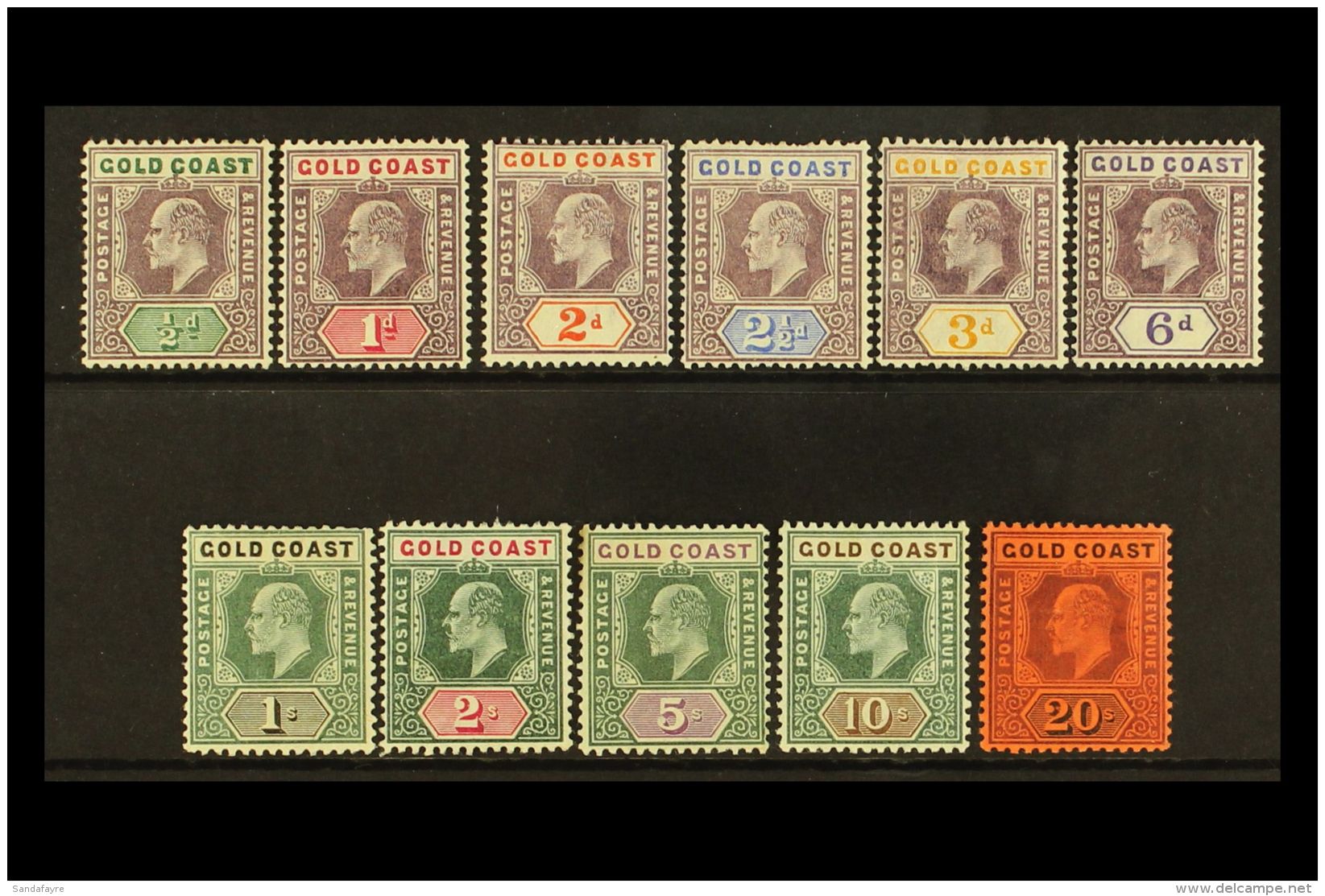 1902 (wmk Crown CA) KEVII Complete Set, SG 38/48, Fine/very Fine Mint, The 10s With Light Vertical Gum Crease, (11... - Gold Coast (...-1957)