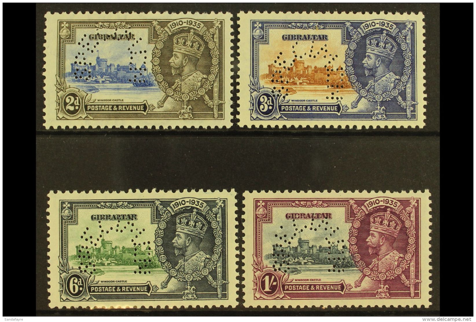 1935 Silver Jubilee Set Complete, Perforated "Specimen", SG 114s/117s, Very Fine Mint. (4 Stamps) For More Images,... - Gibraltar