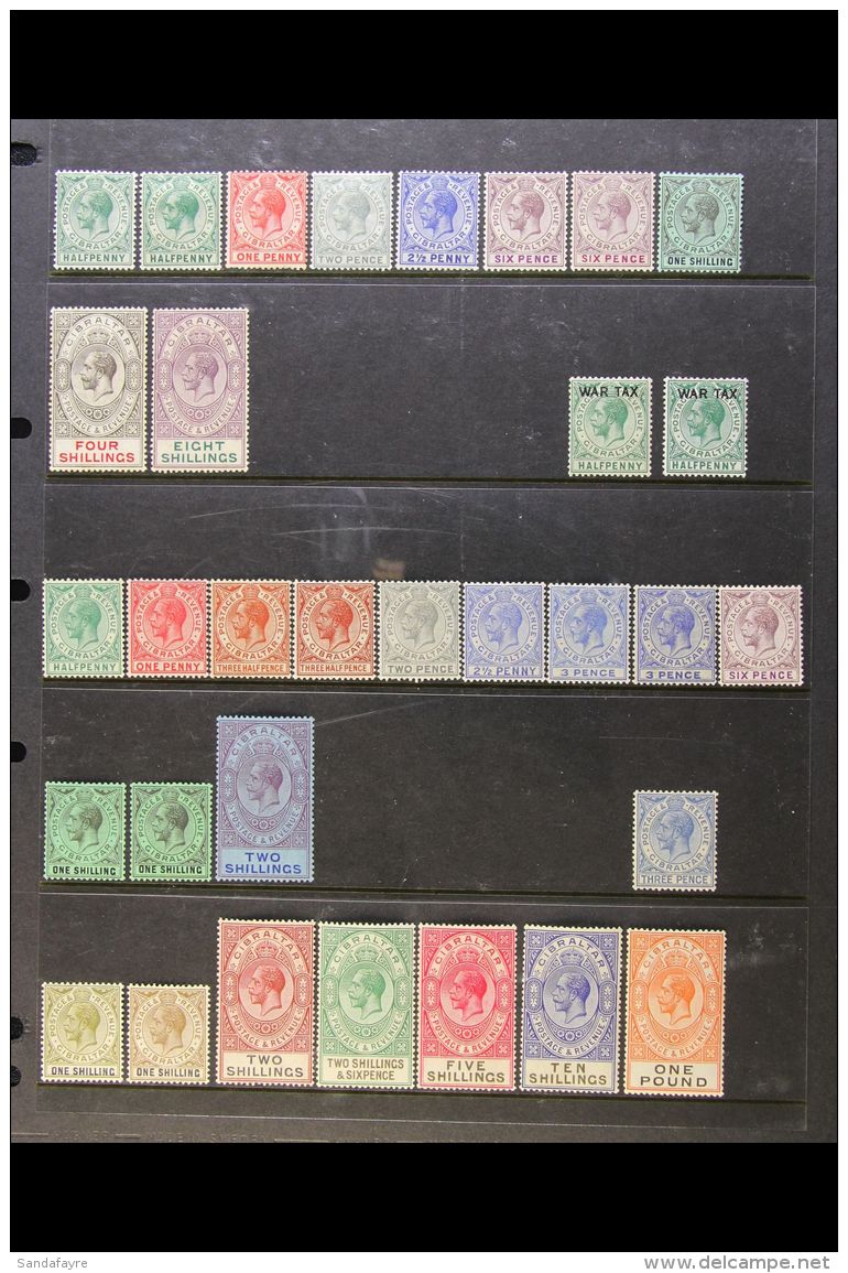 1912-35 KGV MINT COLLECTION Presented On Stock Pages. Includes 1912-24 Range With Most Values To 8s, 1921-27 Set... - Gibraltar
