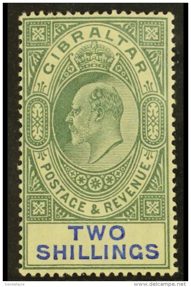 1904-08 2s Green And Blue On Ordinary Paper, SG 62, Fine Mint. For More Images, Please Visit... - Gibraltar