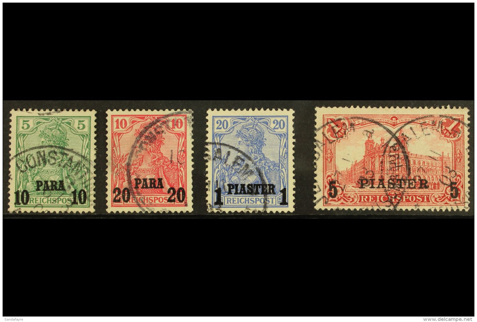 OFFICES IN TURKEY 1902-4 Type II Overprint (A With Serif) 10pa On 5pf To 5pi On 1m Mi. 12/20 II, Fine Cds Used,... - Other & Unclassified