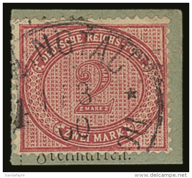 KIAUTSCHOU 1900 2pf Deep Red Carmine, Mi V37e, Fine Used On Piece With Tsintau 1/3 00 Cds. Signed Steuer BPP. For... - Autres & Non Classés