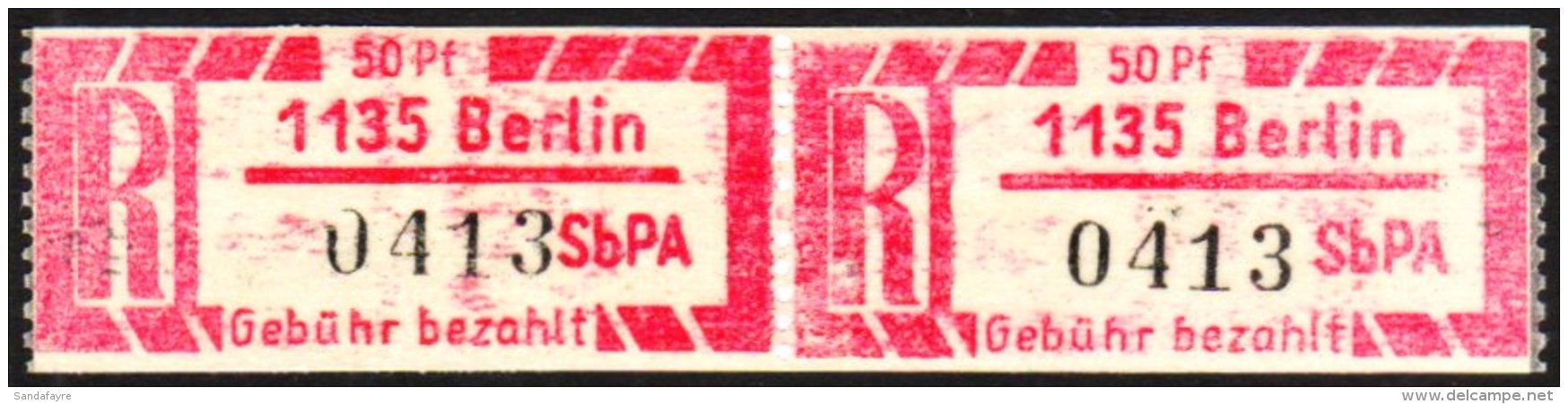 1967 REGISTERED LETTER STAMPS (EINSCHREIBEMARKEN) 1967 50pf On Thin Translucent "Pergamin" Paper, Perf 12&frac12;,... - Other & Unclassified